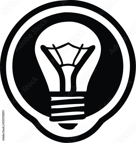 Simple, stylized lightbulb logo in a circular frame.