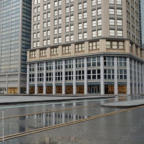 Exterior of Modern Office Buildings in City