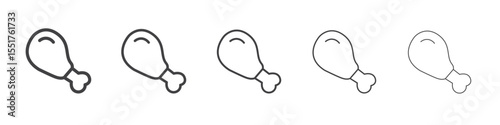 Chicken drumstick icon simple illustration logo art