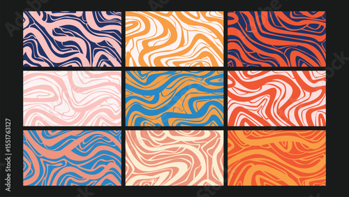 Abstract blue-orange background Set