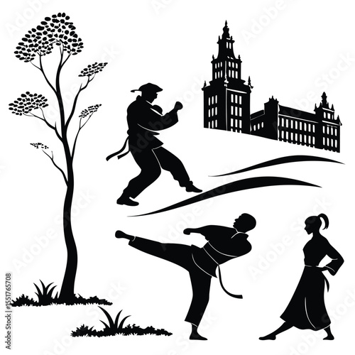 black-silhouette-vector-of-martial-arts-poses--whi