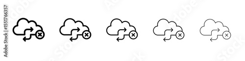 cloud sync disable icon simple illustration logo art