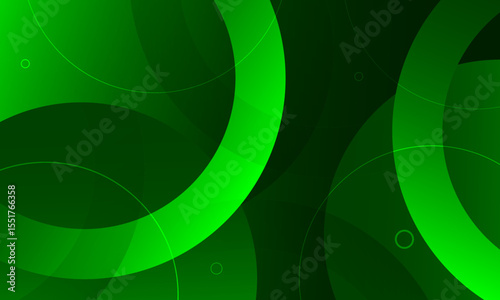 Abstract green background with circles line. Vector illustration