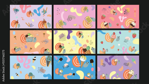 Summer ice cream background