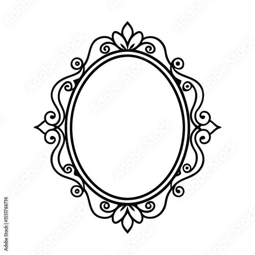  floral frame mirror vector illustration