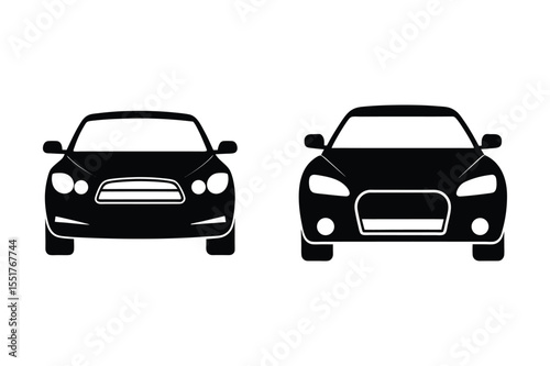 Car silhouette  vector bundle  illustration, Set of black Car silhouette  vector