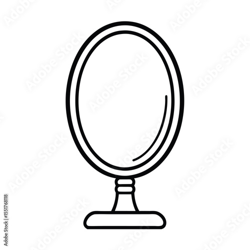 mid century design mirror vector illustration