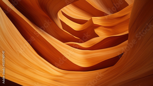 Intricate Natural Patterns in Vibrant Orange Canyon Landscape