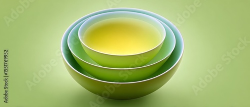 Tea ceremony abstract representation serene atmosphere digital art minimalist design green palette conceptual art