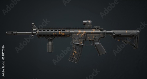 Automatic assault rifle with grenade launcher and extended magazine clip