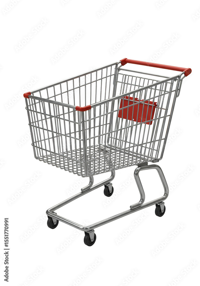 Isolated Metal Shopping Cart Trolley with Transparent Background Isolated Metal Shopping Cart Trolley with Transparent Background