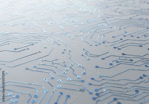 Close up of a blue circuit board pattern and design