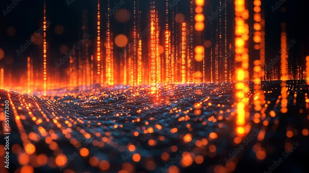 Futuristic visualization of financial data and cash flow