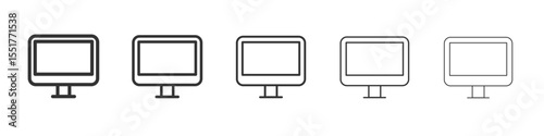 Computer monitor icon simple illustration logo art