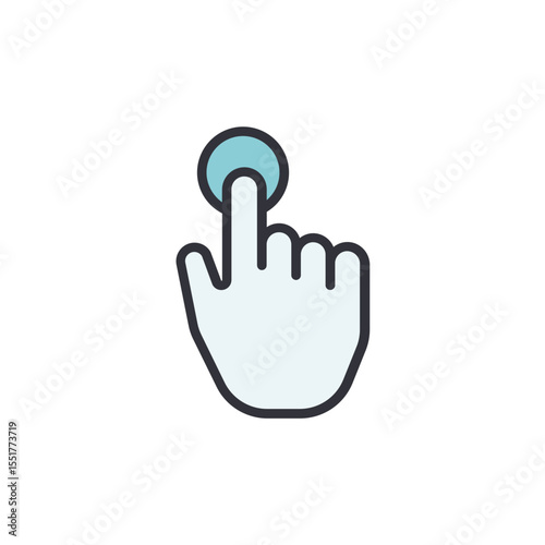 Illustration Of A Hand Pointing Or Tapping Isolated With Transparency
