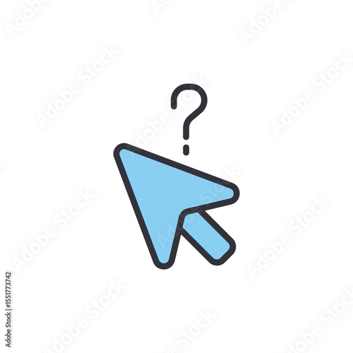 Confused Cursor Navigating Ambiguity With a Question Mark Symbol
