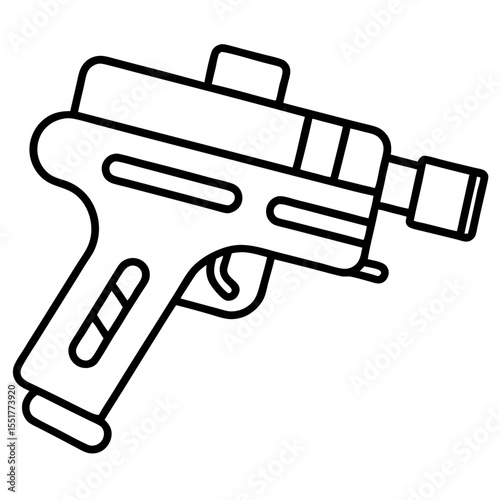 Minimalist Water Gun Outline