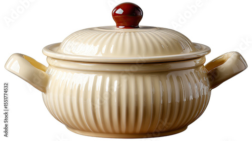 Ceramic Casserole Dish: A beautifully crafted ceramic casserole dish, its ribbed design and earth-tone hues evoke warmth and functionality. Perfect for home cooking.