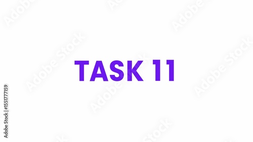 Task 11 Text Animation. Alpha matte with transparent background 4K resolution.