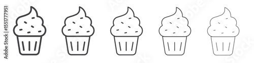 Cup cake icon simple illustration logo art