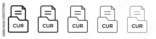 CUR File Document Icon simple illustration logo art