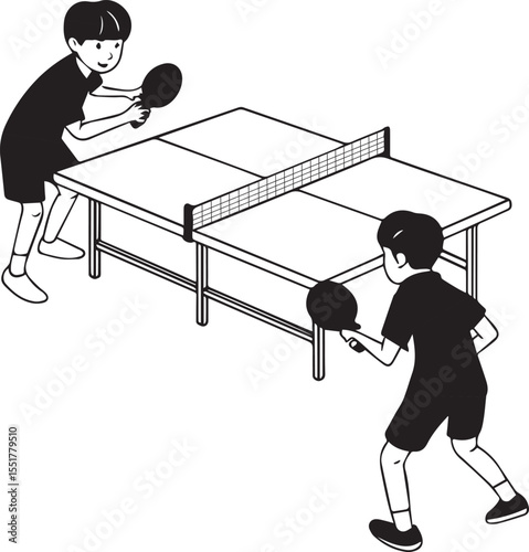 Table tennis game silhouette vector design 
