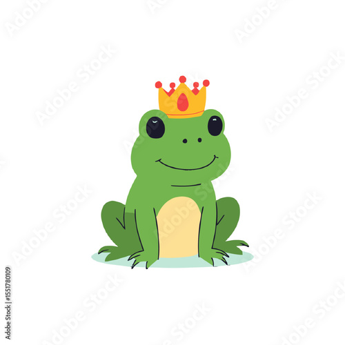 Vector frog on a white background