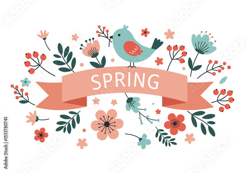 Banner for spring season, vector illustration design