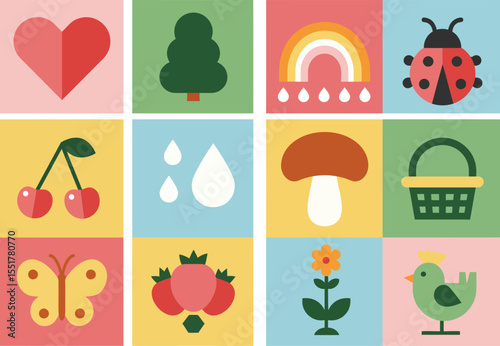 Elements of spring seasons