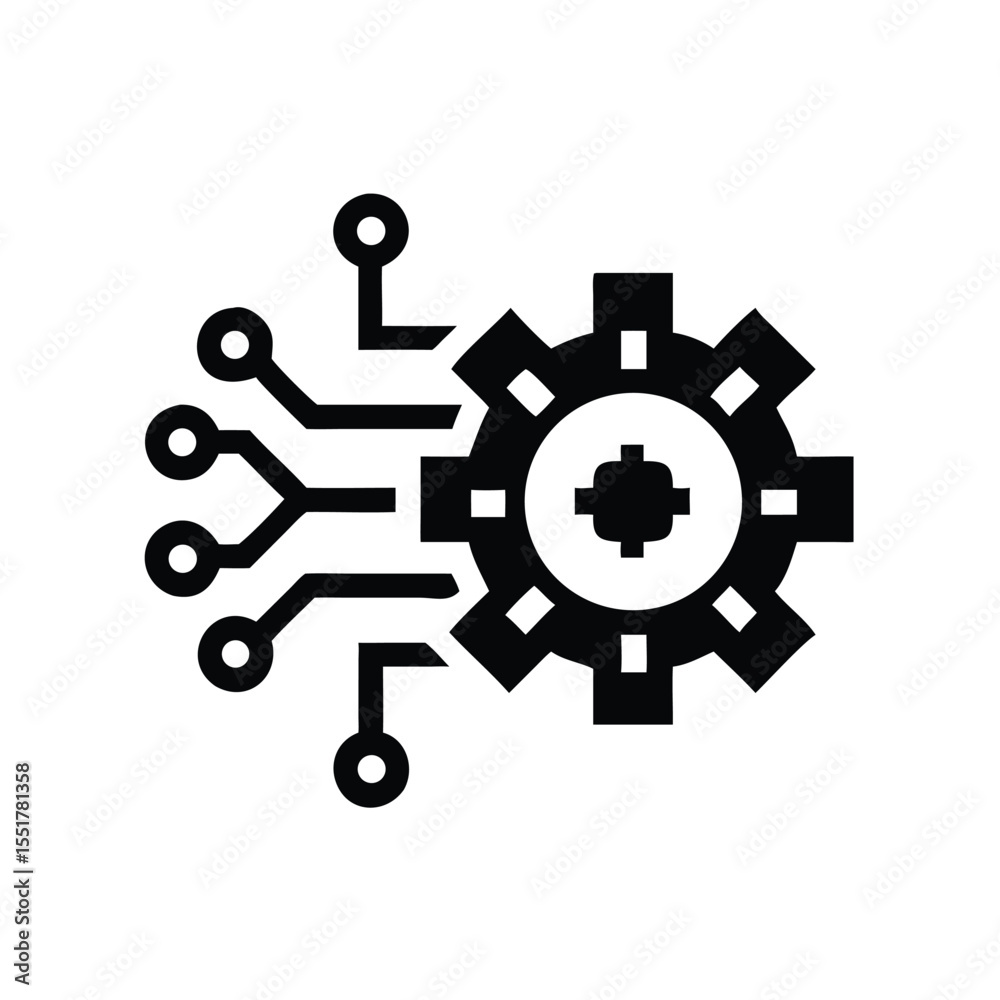 Technology Circuit Gear Icon Vector for AI Automation Logo Design. Technology Circuit Gear Icon Vector for AI Automation Logo Design.