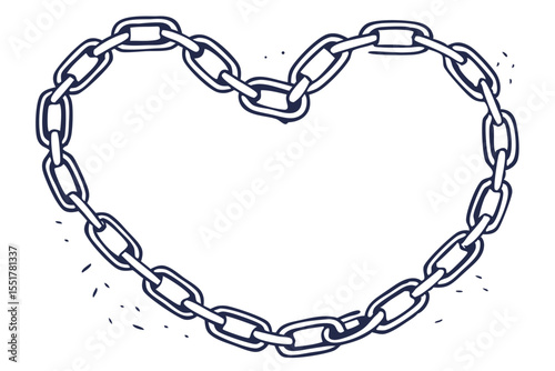 Heart shaped chain links forming a strong symbol of love and connection
