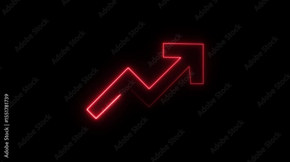Glowing Red Arrow Rising – Futuristic Business Growth Animation Glowing Red Arrow Rising – Futuristic Business Growth Animation