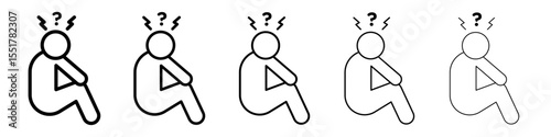 Depression icon simple illustration logo art