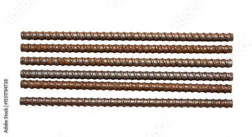 Isolated Stacked Steel Reinforcement Rebar Rods for Building Construction