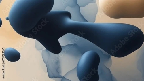 3D Organic Abstract Blobs with Soft Fluid Motion