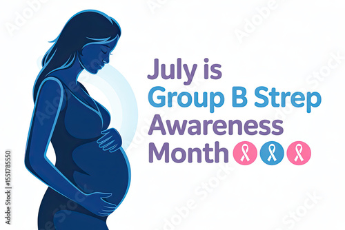 Silhouette of pregnant woman highlights Group B Strep Awareness Month.