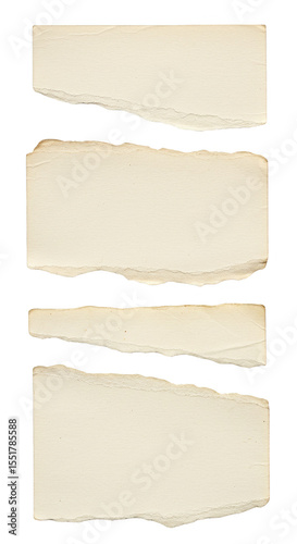 Isolated Torn Paper Piece Texture Beige Scrap Background Page