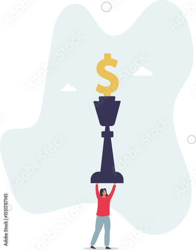 Investment strategy, financial planning or marketing and pricing strategy concept. character life .