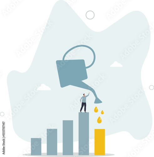 Economic recover from money stimulus, leadership to grow business, investment growth or profit and earning concept. character life .