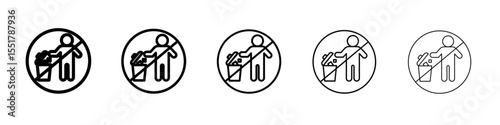 Do not litter icon simple illustration logo art