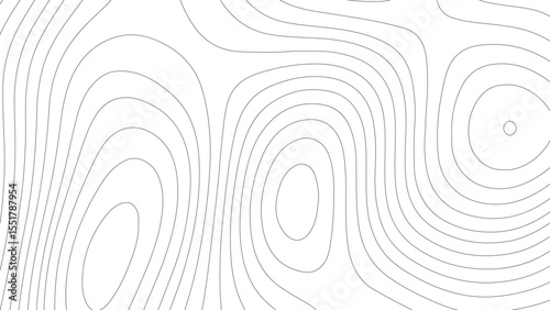 Abstract black background with smooth, flowing white contour lines forming topographic patterns. Depth and organic movement, mimicking elevation maps or neural paths.