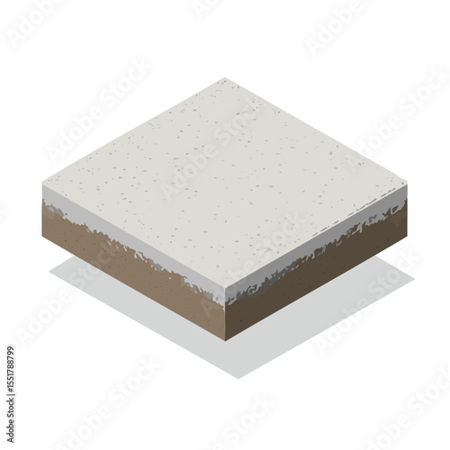 Isometric View of Layered Pavement Structure for Construction and Design