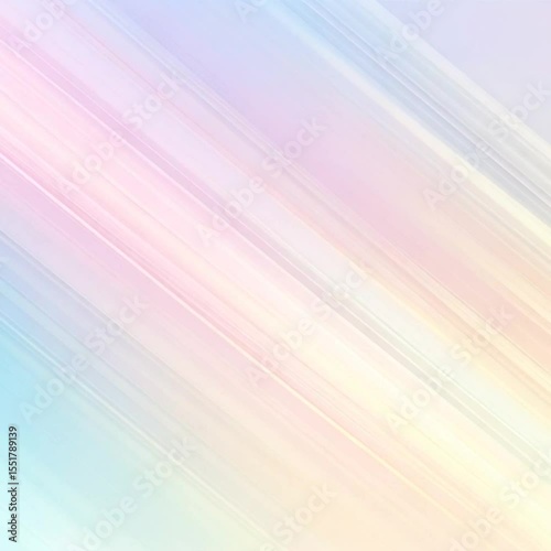 Gentle pastel gradient in lavender, blue, peach with diagonal light rays—dreamy and minimal for beauty or wellness content.