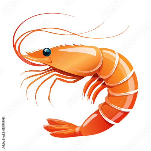 Vibrant and Delicious Shrimp Illustration for Seafood Lovers