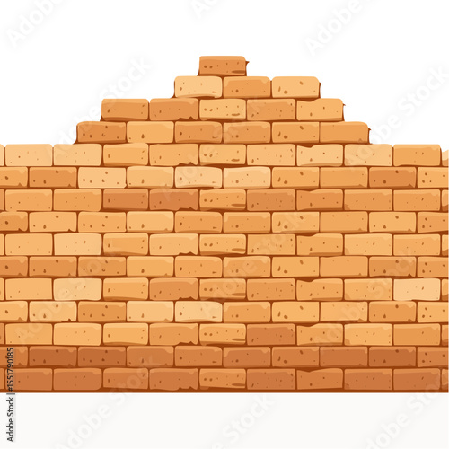 Cartoon Brick Wall Background in Vector Format