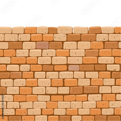 Cartoon Brick Wall Vector Seamless Pattern