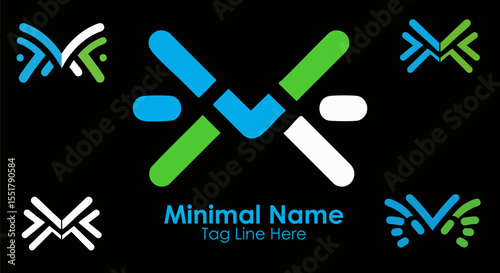 Abstract Interlocking X K Logo