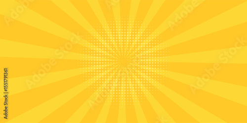 Vintage pop art yellow background. Banner vector illustration