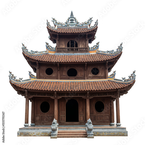 Isolated Wooden Temple Asian Ancient Architecture Culture Religion