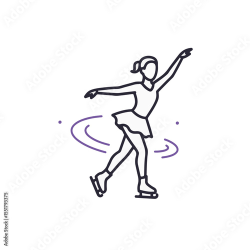 Figure skater in motion performing a graceful spin.